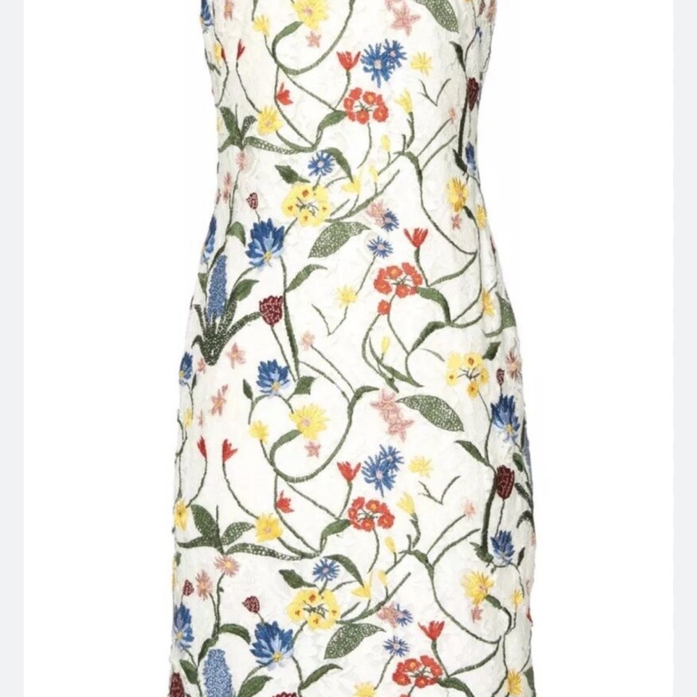 Embroidered Nat Dress White Floral A+O